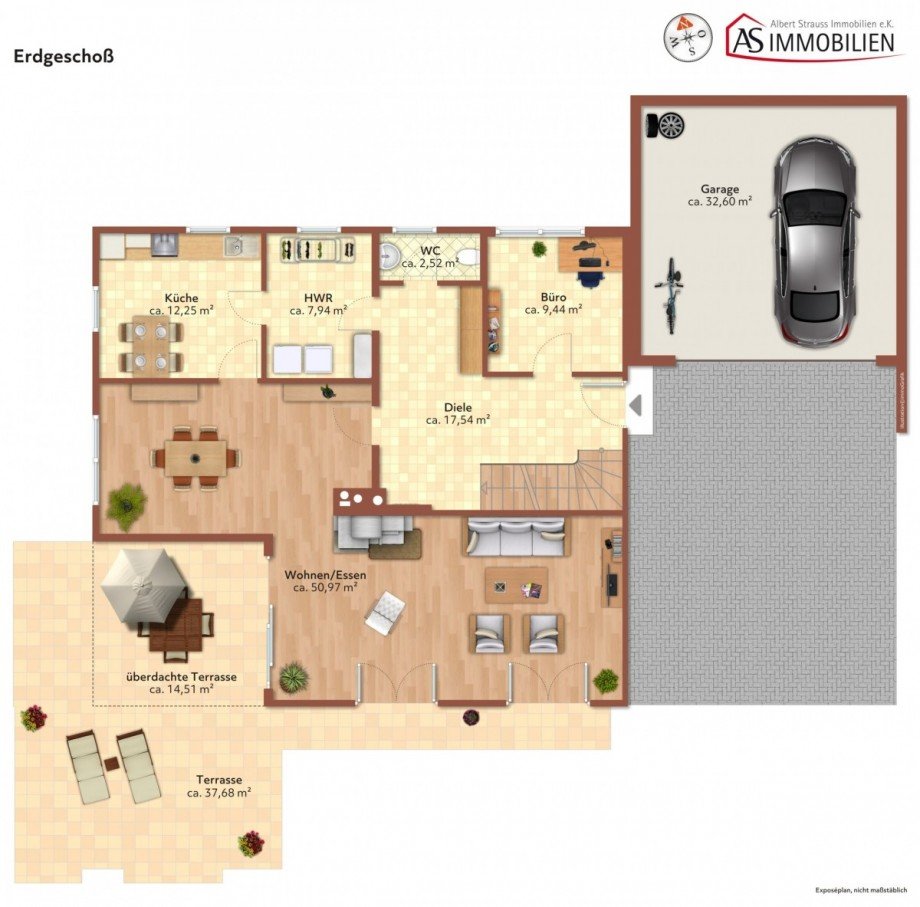 EG - m�bliert - Vorschlag Einfamilienhaus We�ling