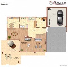 EG - m�bliert - Vorschlag Freistehendes EFH, Oberbayerischer Landhausstil, N�he We�linger See und S-Bahnhof -Hochwassersicher!
