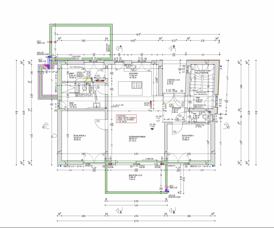 Bema�ter Architekten - Wohnungsplan Dachgeschosswohnung Gr�felfing