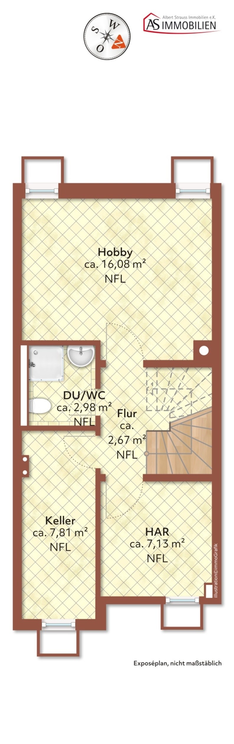 Grundriss KG Reihenmittelhaus M�nchen